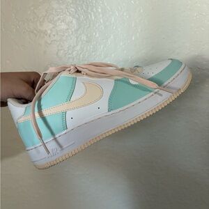 Nike Air Force 1 Low Mint and Cream Sneakers Emerald Guava Ice Jade
